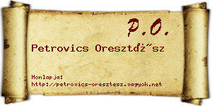 Petrovics Oresztész névjegykártya